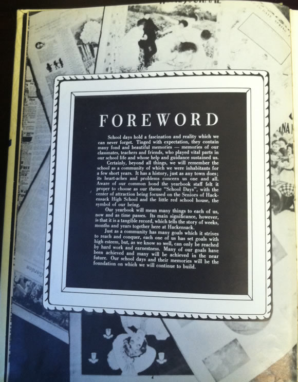 1954 HHS Yearbook Foreword